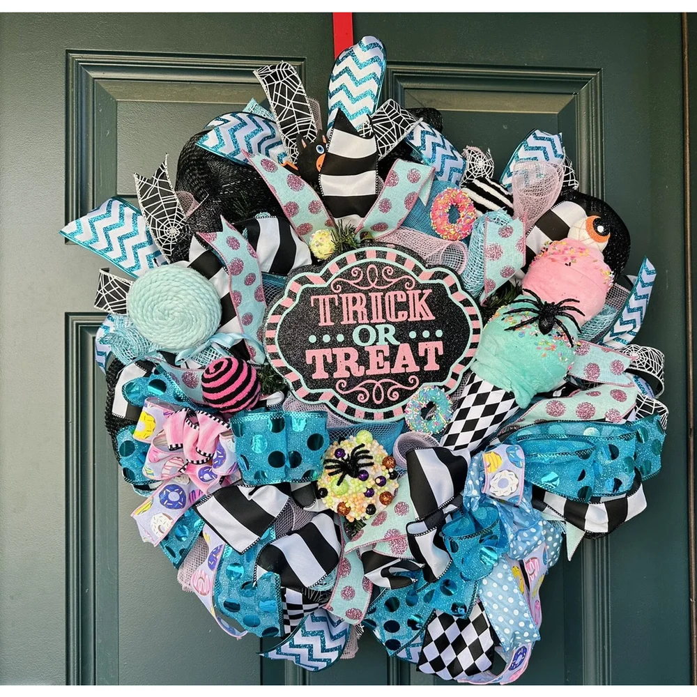 Candyland Wreath, Candy Wreath, Halloween Wreath, Whimsical Wreath